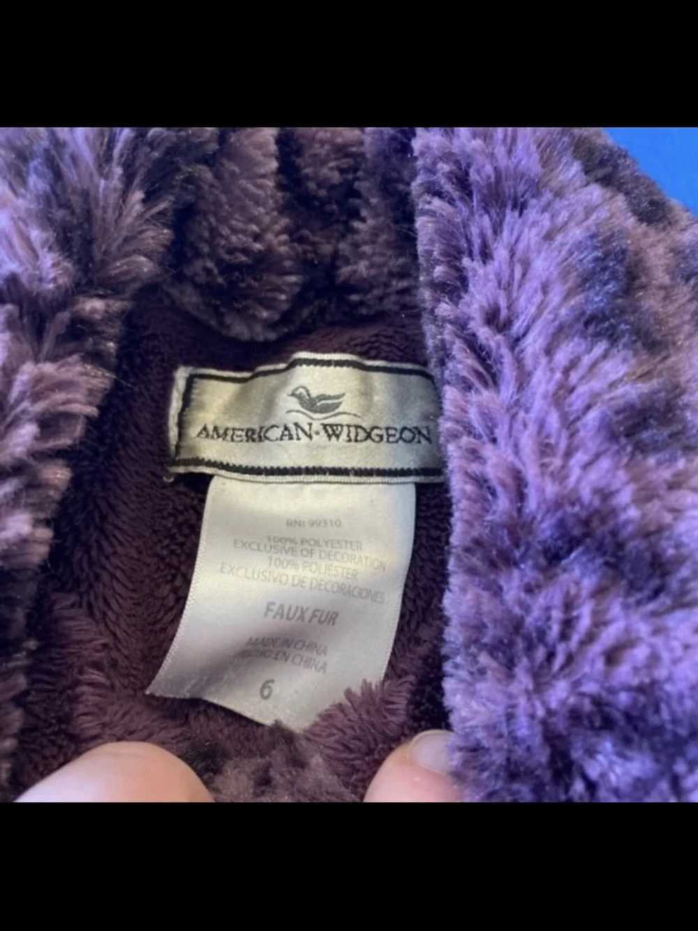 American Widgeon Girls' Purple Leopard Faux-Fur Coat Size 6
